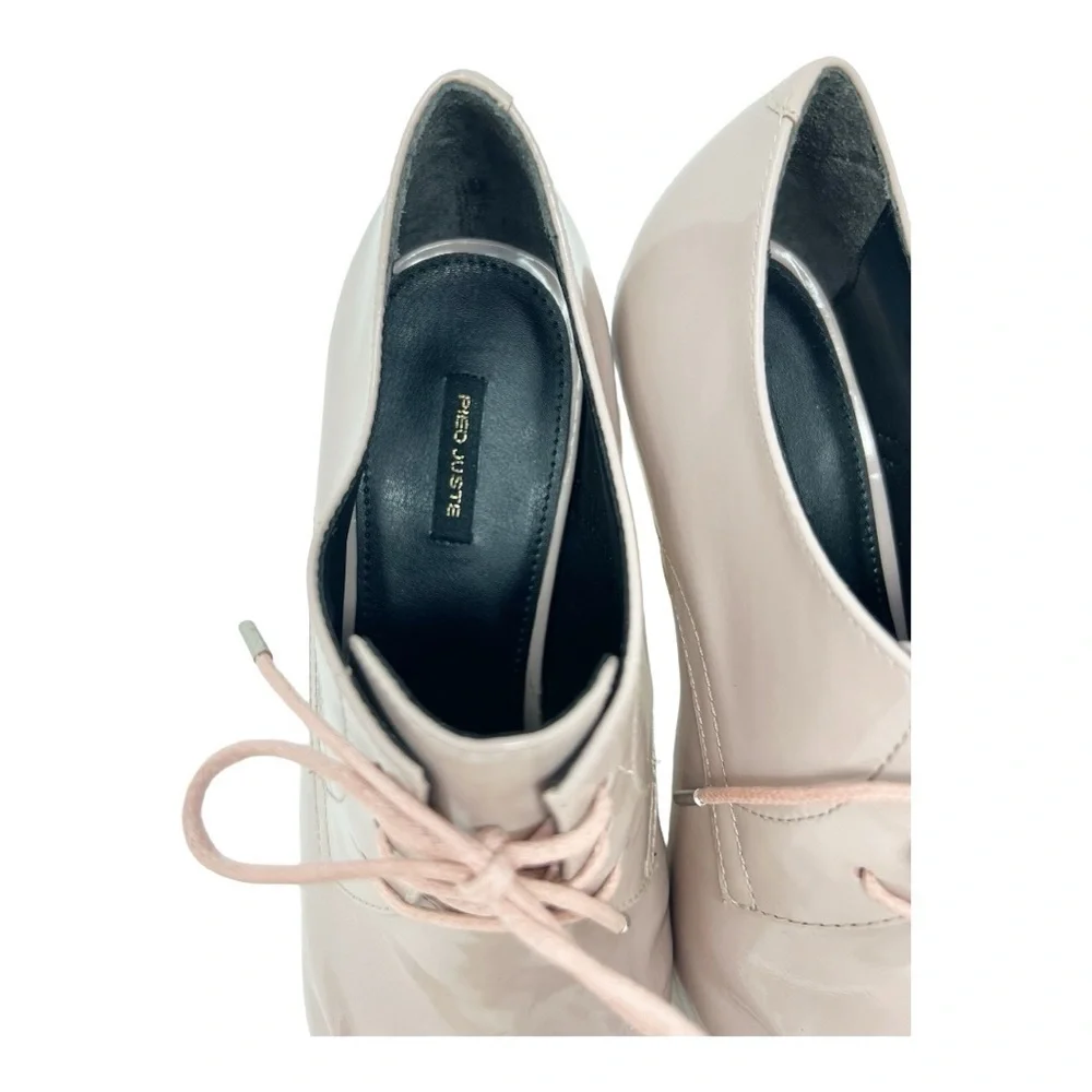 Anthropologie Pied Juste Tipo Pale Pink Lace Up Heels Sz 36